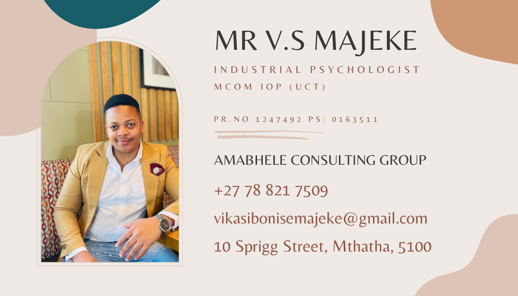 Business card design for Amabhele Consulting Group
